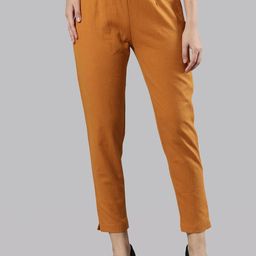Femmora Women Comfort Pleated Cropped Cigarette Trousers-image-65