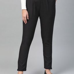 KALINI Women Pleated Solid Regular Fit Casual Trouser-image-13