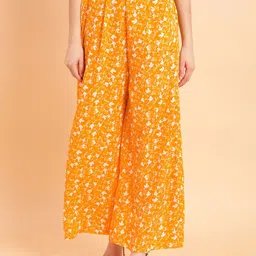 MINT STREET Women Floral Printed Mid-Rise Trousers-image-90
