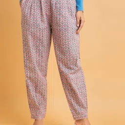 SUTI Women Geometrical Printed Slim Fit Pleated Peg Trousers-image-97