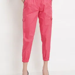 Purple State Women Pleated Comfort Easy Wash Mid Rise Trousers-image-72