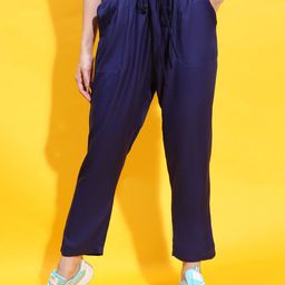Oxolloxo Women Smart Tapered Fit Easy Wash Pleated Trousers-image-55