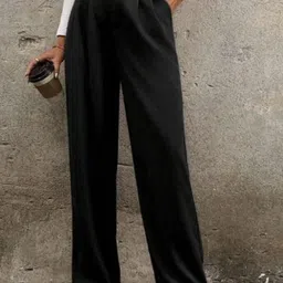 Next One Women Smart High-Rise Easy Wash Pleated Trousers-image-58