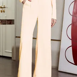 Kotty Women High-Rise Easy Wash Pleated Parallel Trousers-image-93