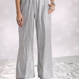 Tokyo Talkies Women Mid Rise Flared Pleated Parallel Trousers-image-20