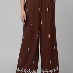 ONLY Women Onlgeese Wvn-In Printed Flared Pleated Trousers-image-71
