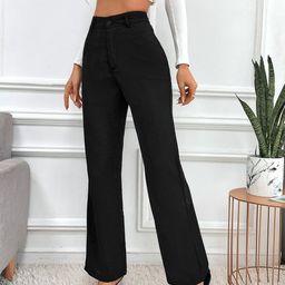 Visit Wear Women High-Rise Pleated Bootcut Trousers-image-75