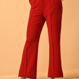 HERE&NOW Women Comfort Flared Wrinkle Free Parallel Trouser-picture-41