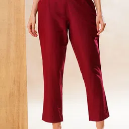 Globus Women Pleated Mid-Rise Front Pleated Trousers-image-58