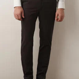 SELECTED Men Checked Slim Fit Mid-Rise Formal Trousers-image-5
