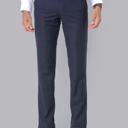 Van Heusen Men Checked Slim Fit Formal Trousers-image-60
