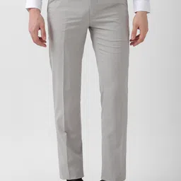Peter England Checked Slim Fit Formal Trousers-picture-21