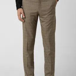 Van Heusen Men Checked Slim Fit Formal Trouser-image-11