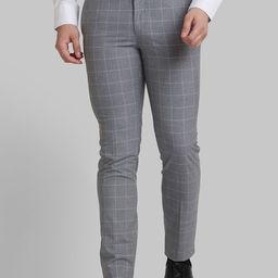 Park Avenue Men Checked Slim Fit Mid Rise Formal Trouser-image-94