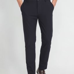 Arrow New York Men Mid Rise Flat Front Slim Fit Formal Trousers-image-25