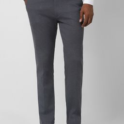 Peter England Men Textured Super Slim Fit Formal Trousers-picture-5