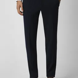 Van Heusen Men Checked Mid-Rise Slim Fit Formal Trousers-image-67