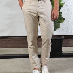 RARE RABBIT Men Beige Tailored Slim Fit Trousers-image-35