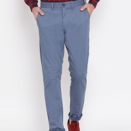 Matinique Men Blue Textured Slim Fit Trousers-image-91
