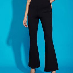 SASSAFRAS Women Black Slim Fit Bootcut Trousers-picture-20