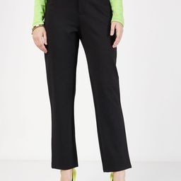 SASSAFRAS Women Black Mid-Rise Slim Fit Trousers-image-73