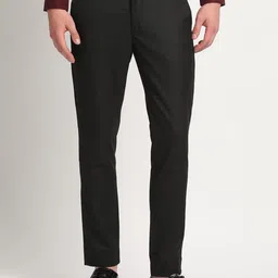 THE BEAR HOUSE Men Solid Tapered Fit Mid-Rise Formal Trousers-image-8