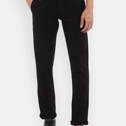 Louis Philippe Sport Men Black Solid Slim Fit Regular Trousers-image-76