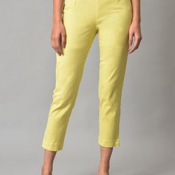 W Women Mid RIse Cropped Slim Fit Trousers-picture-17