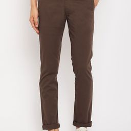 Duke Men Slim Fit Mid-Rise Cotton Chino Trousers-image-93