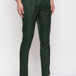 VEI SASTRE Men Smart Slim Fit Plain Formal Trousers-5