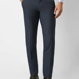 Van Heusen Men Textured Mid-Rise Slim Fit Formal Trousers-image-48