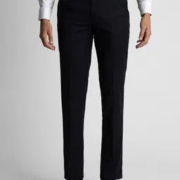 Peter England Elite Men Slim Fit Mid-Rise Formal Trousers-image-66
