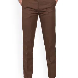 MALENO Men Smart Slim Fit Formal Trousers-image-2
