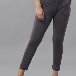 De Moza Women Mid-Rise Slim Fit Cotton Cigarette Trousers-image-13