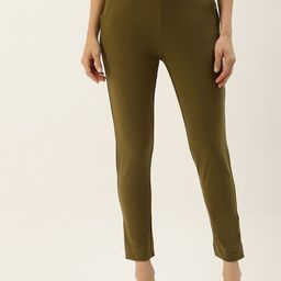 De Moza Women Slim Fit Mid-Rise Cropped Cotton Cigarette Trousers-picture-20