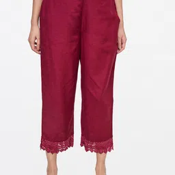 Global Desi Women Red Solid Trousers-image-99