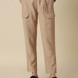 Allen Solly Woman Mid-Rise Pleated Cargos-image-38