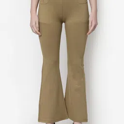 Westwood Women Beige Bootcut Trousers-picture-1