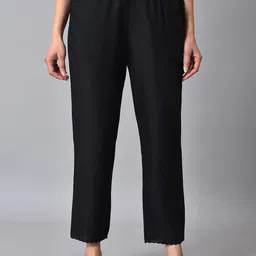 W Women Regular Fit Cotton Trousers-image-30