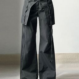 LULU & SKY Women Parallel Trousers With Flap Detail-picture-4