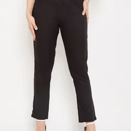 Cantabil Women Mid Rise Cropped Cigarette Trousers-picture-39