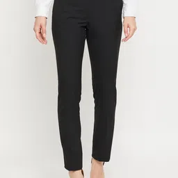 Crozo By Cantabil Women Black Formal Trouser-picture-52