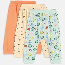 MINI KLUB Infant Boys Pack of 3 Printed Pure Cotton Joggers-image-89