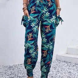 StyleCast Women Floral Printed High-Rise Joggers Trousers-picture-22