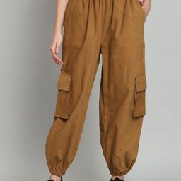 Mast & Harbour Women Tapered Fit High-Rise Joggers Trousers-image-34