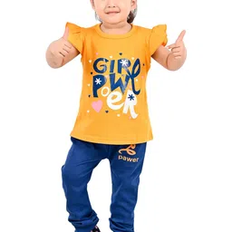 BAESD Girls Typography Printed Cotton Top with Trousers-image-72