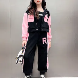 StyleCast x Revolte Girls Black and Oink Colourblocked Top with Trousers-image-41