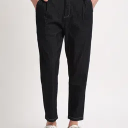 THE BEAR HOUSE Men Blue Relaxed Loose Fit Cotton Denim Trousers-picture-2