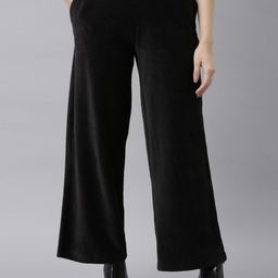 Go Colors Women Relaxed Loose Fit Corduroy Parallel Trousers-image-36