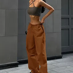 StyleCast Women Brown Relaxed Loose Fit Trousers-picture-31